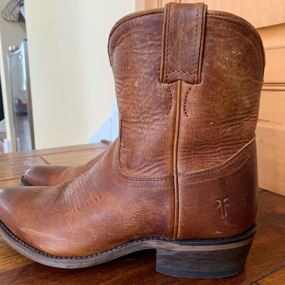 Frye Cowboy Booties (Cognac)